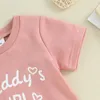 Kleidungssets Kleinkind Sommer Outfit Baby Mädchen Kleidung Daddys Mommys World Hemd Shorts Set Kurzarm Top Kleinkind