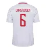 2024 25 Jerseys de futebol de venda quente da Dinamarca Eriksen Red Away White 24 25 Hojbjerg Christensen Skov Olsen Braithwaite Dolberg Camas de futebol de primeira qualidade Jersey