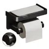 Liquid Soap Dispenser Toilet Paper Holder Wall Mount Shelf With Self Adhesive Drawer Punch-Free Roll Stand Accessories