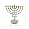 Portacandele Hanukkah Menorah 9 portarami Supporto vintage Goccia durevole in lega di zinco