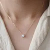 2024 Choucong Moissanite Ciondolo con diamanti Gioielli di moda semplici Real 100% Argento sterling 925 Oro 14K Solitario Pietre preziose Collana da donna Beach Clavicel Regalo