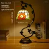 مصابيح طاولة Aosong Tiffany Lamp American Retro غرفة المعيشة غرفة نوم فاخرة فيلا