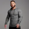 Novo Outono Fi Masculino T-shirt com Capuz Slim Fit Suéteres Mens Lg Manga Malhas Pulôveres Camisetas Homens Fitn Pull Homme C1YL #