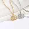 Classic 18K Gold Plated Luxury Brand Designer Pendants Necklaces Stainless Steel Letter Choker Pendant Necklace Beads Chain Jewelry Accessories Gifts