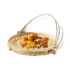 Baskets 1Pc Hand Woven Bug Proof Basket Dustproof Picnic Basket Handmade Fruit Vegetable Bread Cover Wicker Basket