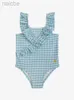 One-Pieces Kids Swim T-shirt 24BC Boys Girls Swimming Suit Girls One-piece Sun Protection Swimsuit with Suspenders 24327