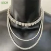 Icecap Fashion Jewelry Necklaces Full Iced Out Vvs Moissanite Diamond Tennis Chain 925 Sterling Silver Chain for Men