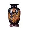 jingdezhenblack磁器花瓶クリスタルglaze手作り輝くバラの花瓶中国のスタイルの家の装飾240325
