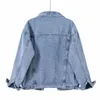 Mulheres algodão denim casaco outono inverno coreano vintage casual oversize azul jaquetas tendência solta lapela manga longa selvagem outwear 240320