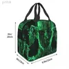 Ball Caps Green Pattern Cooler Lunch Box Movie The Matrix Mountaineering Thermal Insulation Portable Food Bag 24327