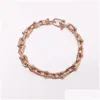 Bangle Stainless Steel Heart T Bracelets Bangles For Women Fashion Genuine Jewelry Rose Gold Sier Love Enamel Party255V Drop Delivery Otz8V