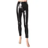 Damesbroeken Vrouw Hoge taille Casual Mager Sexy Rits Open Kruis Potlood Broek Gesplitst Heup Imitatieleer Latex PU Strakke legging