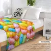 Coperte pastello chiaro maculato Jelly Bean Candies modello Po coperta da tiro grande biancheria da letto estiva morbida da viaggio