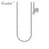 Chains Necklace Wire-cable Chain Karma Wheel 925 Sterling Silver Lobster Clasp Gift For Women Europe Style Fit Diy