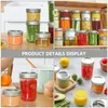 Bouteilles de stockage 8 pcs Mason Jars 250 ml Mini Transparent Argent Aluminium Couvercle Set Plastique Miel Confiture Petits Fruits Sucre Gommage Scellage