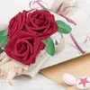 Fleurs décoratives Roses rouges artificielles, mousse au toucher réel, faux en vrac avec tige, bricolage pour centres de table de mariage, cadeau de saint-valentin