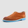 167 Uomini Vintage Scarpe Casual Barca Pescatore Marca Mucca Pelle Scamosciata Brogue Piatto Slip On Affari Guida Low Top Zapatos De Hombre