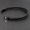 Charmarmband jiayiqi dubbelskikt flätat läderarmband för män svart/brun trendig manlig smycken armband enkel design mäns gåva