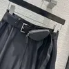 Spódnice dla kobiet projektantka mody midi czarna moda highwaist z muszką i zamkiem w talii wersja A-line SML FZ0306140 DROP DEVIV OTUAQ