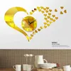 Wall Clocks Top Quartz Europe Style Hearts Decor Clock Modern Design For Living Room Mirror Acrylic Material Sticker