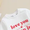 Clothing Sets Toddler Baby Girl Boy Valentine S Day Clothes Letter Print Sweatshirt Heart Pattern Pants 2 Pcs Outfit