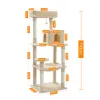 Arbre à chat à 5 niveaux pour chats d'intérieur, tour à chat pour grands chats avec grand hamac recouvert de sisal, poteaux à gratter, perchoir confortable pour condo