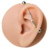 Stud Oorbellen 1,2 mm industriële roestvrijstalen barbell zirkoon rechte staaf oorstekers punk sieraden kraakbeen pierc 16g piercing