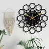 Wall Clocks 11.8 Inch Geometric Honeycomb Acrylic Mirror Clock DIY Quartz Watch For Living Room Home Decor