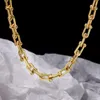 Kedjor Aitiei Designkedja U Typ Choker -halsband för kvinnor med 3 tum svans högkvalitativ Copper Hip Hop Fashion Jewelry233T