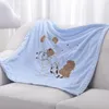 Couvertures Né Bébé Double Couche Couverture Infantile Brodé Polaire Polaire Dessin Animé Ours Épaissir Chaud Swaddle Chariot