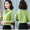 Temperament Mid Sleeved High End Professional Chiffon Shirt for Women Spring Autumn Long Age Reducing Western Top 240327
