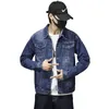 Primavera Autunno Abbigliamento da lavoro da uomo Giacca di jeans Tinta unita Allentato Casual Giacca con risvolto Fi Versatile Bello Top Coat z3mb #