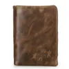 Wallets Large Capacity Casual Top Layer Cowhide Men's Wallet Fashionable Waterproof Tri-Fold Genuine Leather Bag Black Brown