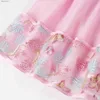 Robes de fille Robe de broderie européenne et américaine filles fête dentelle robe de princesse fleur enfant net gaze Pengpeng robe yq240327