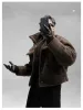 Men's Winter Jackets Green Wool Coats Korean Style Hip Hop Oversize Fashion Parka Single Breasted Men's Casual Clothing