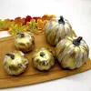 Fleurs décoratives 7 pièces, décoration de récolte de citrouille dorée pour automne Thanksgiving Halloween