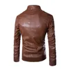 Col montant Veste en cuir de moto Manteau 2023 Automne Hiver Nouveaux hommes Casual Fi Trendy Manteau en cuir pour hommes i1qb #