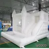 Free Delivery outdoor activities 13x13ft 4x4m Inflatable Wedding Bouncer house, white bouncy castle with slide and ball pit for kids