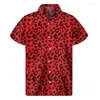 Men's Casual Shirts Colorful Leopard Hawaiian For Men Clothing 3D Print Aloha Beach Button Shirt Summer Short Sleeve Street Tops Lapel