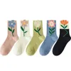 Chaussettes pour enfants en trois dimensions fleur printemps/été chaussettes en coton mignon petite fleur tendance internet célèbre décontracté femmes chaussettes