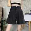 Frauen Shorts 2024 Sommer Mode Frauen Jeans Hosen Casual Elastische Taille Feste Kurze Hose Vintage OL Arbeit Denim Pantalon F146