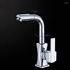 Bathroom Sink Faucets One-handle Cold/ Water Faucet Kitchen Accessories Silver Rotatable High Quality Ceramic Valve Core