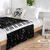 Filtar svartvitt pianomusikmönster kasta filt personlig present soffa
