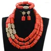 Necklace Earrings Set Quality Wine Red Coral Beads Women Jewelry Real Natural For Nigerian Wedding CG009