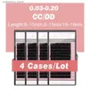 False Eyelashes Qeelasee 4 trays CC / DD curl Eyelash Extension Korean Pbt Individual Silk Eyelash 0.03-0.20 Premium Matte Black Volume Eyelash24327