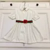 Designer de luxe pour enfants vêtements filles robes à la ceinture rayée décoration bébé jupe enfant taille de robe 100-160 cm robe princesse 24m
