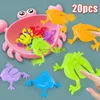 Intelligence toys Plastic Jumping Frog Toys Childrens Puzzle Decompression Small Toy Parent-child Interactive Game Inflatable Bouncing Gifts 24327