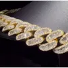 Sparkling Hiphop Iced Out VVS Baguette 18/20/25Mm Custom Necklace Sterling Sier Gold Plated Cuban Link Chain