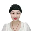 スカーフ刺繍baotou帽子ファッションフラワーズレースターバン夏のビーズの祈りの女性