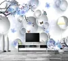 Wallpapers Wellyu Custom Wallpaper Papel De Parede Fantasy Flower 3D Circle Background Wall For Living Room Mural